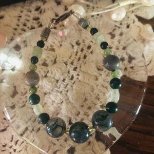 Moss agate Lobster clasp bracelet